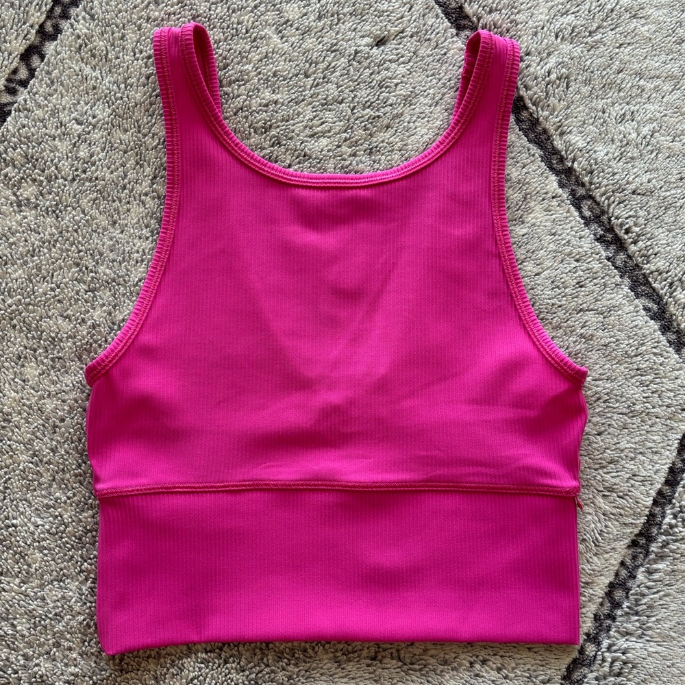 Lululemon Power Pivot Ribbed Tank Top Sonic Pink Size 4